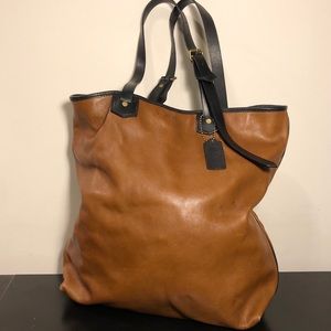 Coach Colorblock Leather Tote w/ Adjustable Straps